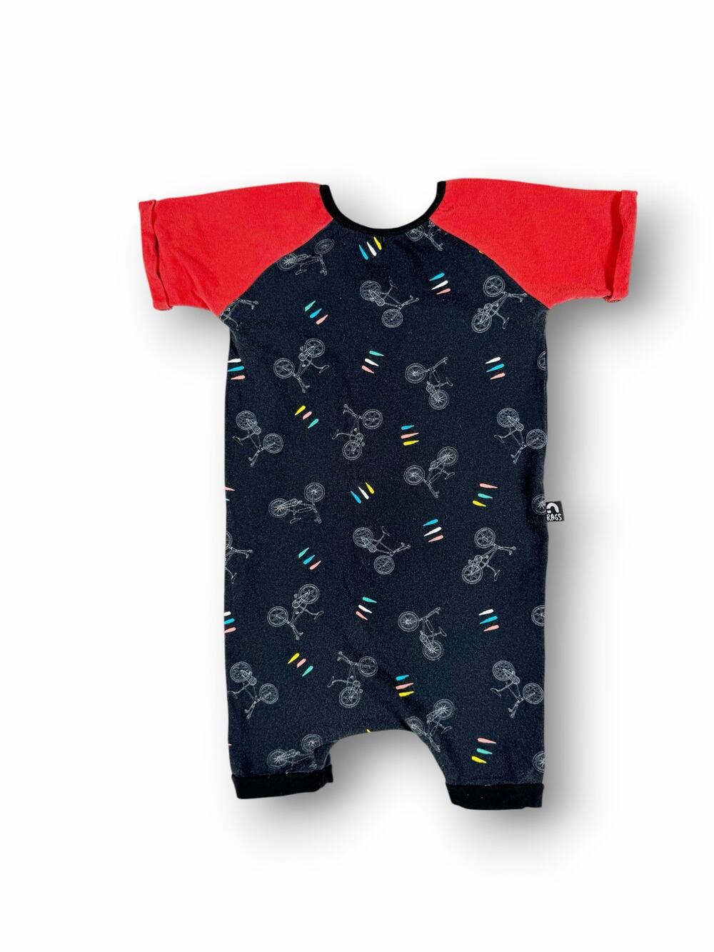 RAGS Bicycle Bike Short Sleeve Rag Romper Black Red 3-4
